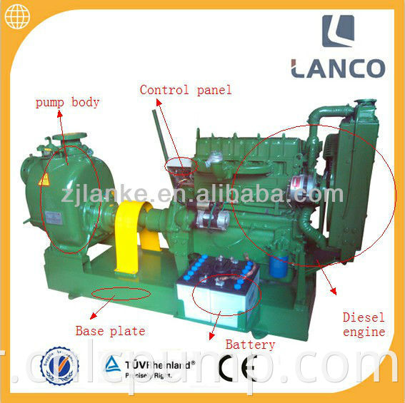 Lanco H 6 pouces pompe à eau centrifuge auto-amorçante yanmar diesel